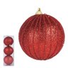 Bola Decorada Natal C/3 Und Pvc (vermelho) 10cm (florarte) Vol. 19,22 - 1