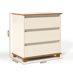 Mesa De Cabeceira Grande 2 Unidades Off White E.J Móveis - 4