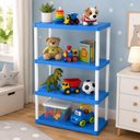 Ver imagem 2 de Prateleira Multiuso 4 Andares Azul Estante Organizadora Brinquedos Quarto Bebe Rack Casa Lavanderia