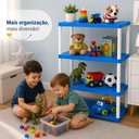 Ver imagem 7 de Prateleira Multiuso 4 Andares Azul Estante Organizadora Brinquedos Quarto Bebe Rack Casa Lavanderia