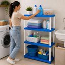 Ver imagem 5 de Prateleira Multiuso 4 Andares Azul Estante Organizadora Brinquedos Quarto Bebe Rack Casa Lavanderia