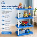 Ver imagem 3 de Prateleira Multiuso 4 Andares Azul Estante Organizadora Brinquedos Quarto Bebe Rack Casa Lavanderia
