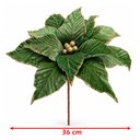 Ver imagem 6 de Flor Natalina Vermelha Verde Camurça Decoração 36cm Kit 8PÇS