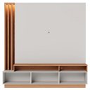 Ver imagem 3 de Estante para Tv até 75 Polegadas Esmeralda 2 Portas Off White Matte/freijó - Pnr Móveis