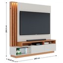Ver imagem 4 de Estante para Tv até 75 Polegadas Esmeralda 2 Portas Off White Matte/freijó - Pnr Móveis