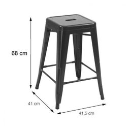 Banqueta Alta em Aço 68cmX41cm Tolix - 4