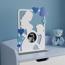 Ver imagem 2 de Porta Retrato Gestante MDF para Foto de Ultrassom Menino M01 Branco e Azul - Annie Decor