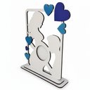 Ver imagem 5 de Porta Retrato Gestante MDF para Foto de Ultrassom Menino M01 Branco e Azul - Annie Decor