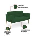 Ver imagem 6 de Sofá Namoradeira e Poltrona Base Pé de Ferro Dourado Elisa Veludo D03 - D’Rossi