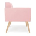 Ver imagem 6 de Kit 2 Poltronas Elisa Suede Rosa Bebê Pés Palito Natural - D'Rossi