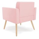 Ver imagem 7 de Kit 2 Poltronas Elisa Suede Rosa Bebê Pés Palito Natural - D'Rossi