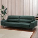 Ver imagem 1 de Sofá Decorativo Ashton 3 Lugares Sala de Estar 236cm Pés em Aço Couro Verde Musgo G88 - Gran Belo