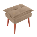 Ver imagem 2 de Puff Banqueta para Descanso Penteadeira em Suede Capuccino