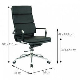 Cadeira Escritorio Presidente Design Italiano com Relax Corino 3304 - 4