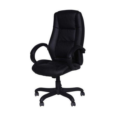 Cadeira Escritório Presidente Estofada Corino 3305 Preto