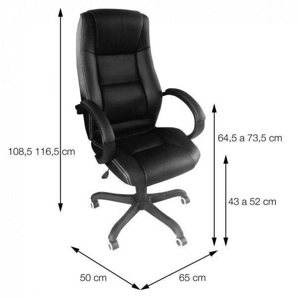 Cadeira para Escritório Presidente Estofada em Corino 3305 Or Design - 5