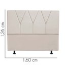 Ver imagem 2 de Cabeceira Estofada Queen 160CM Jade Suede Bege - D A DECOR D&A Decor