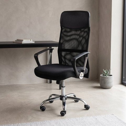 Cadeira Escritorio Presidente com Relax Tela Mesh Corino 3307 Preto