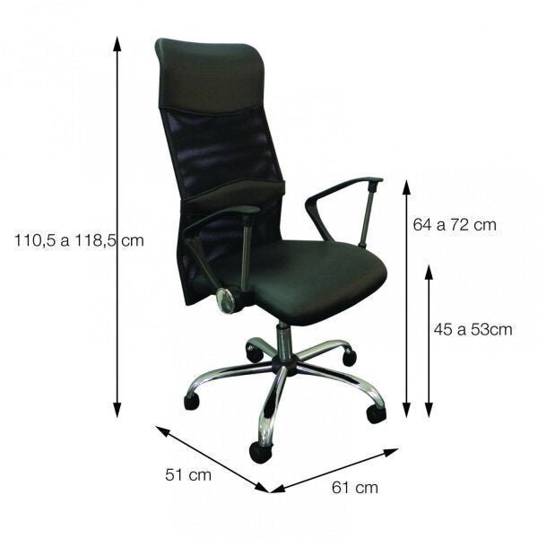 Cadeira para Escritório Presidente Tela Mesh Corino 3307 Or Design - 5