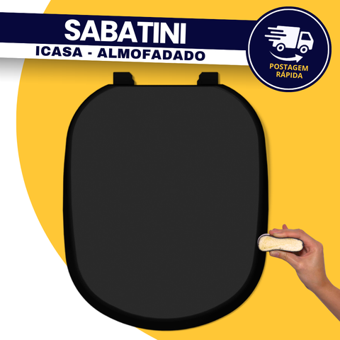 Assento Tampa Vaso Sanitário Sabatini Icasa Almofadado Preto Durín
