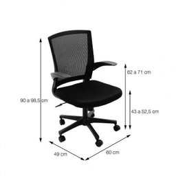 Cadeira Escritorio Diretor com Relax Tela Mesh Milão 3314 Preto - 5 Cadeira Escritorio Diretor com Relax Tela Mesh Milão 3314 Preto - 5
