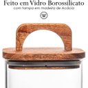 Ver imagem 2 de Pote Hermético de Borossilicato com Tampa em Acácia 700 Ml - Wolff