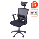 Ver imagem 3 de Cadeira Escritorio Presidente Ergonômica NR17 Tela Mesh 3317 Preto