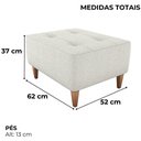 Ver imagem 3 de Puff para Sala Piva 62 Cm Tecido Boucle F492 Natural Milani Store