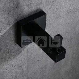 Cabide Simples Quadrado Em Metal Para Banheiro Black Preto - 2