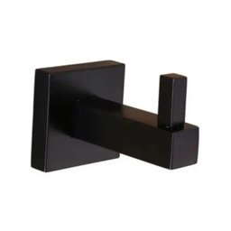 Cabide Simples Quadrado Em Metal Para Banheiro Black Preto - 1