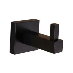 Cabide Simples Quadrado Em Metal Para Banheiro Black Preto