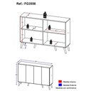 Ver imagem 5 de Aparador Buffet Retrô Multimóveis Veneza 4 Portas FG3556 Rustic/Branco