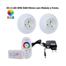 Kit2 Led Smd Rgb 95mm com Módulo e Fonte - 5