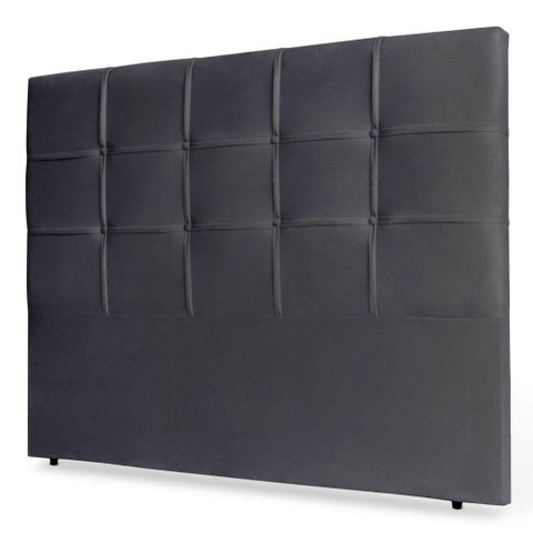 Cabeceira Estofada Box Casal King Size Fiorella 195cm Cinza