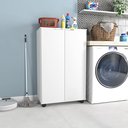 Ver imagem 1 de Armário Multiuso para Microondas ou Lavanderia 2 Portas e 2 Prateleiras Pratic Branco