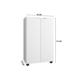 Armário Multiuso para Microondas ou Lavanderia 2 Portas e 2 Prateleiras Pratic Branco - 4