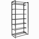 Ver imagem 1 de Conjunto Estante com Prateleira de Cremalheira Central com 7 Prateleiras em Tela 94cm Comac - Preto