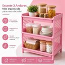 Ver imagem 6 de Kit 2 Prateleira Organizadora Infantil 3 Andares Estante Rosa Multiuso Modular Porta Brinquedos Pape