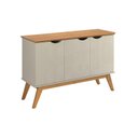 Ver imagem 1 de Buffet / Balcão Pr 3 Portas Estilo Retrô Cor Off White / Cinamomo