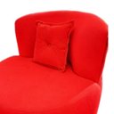 Ver imagem 5 de Poltrona Decorativa Orgânica Sala Recepção Suede Vermelho + Almofada