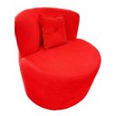 Ver imagem 4 de Poltrona Decorativa Orgânica Sala Recepção Suede Vermelho + Almofada