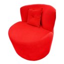 Ver imagem 1 de Poltrona Decorativa Orgânica Sala Recepção Suede Vermelho + Almofada