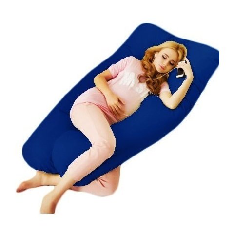 Almofada Extra Grande P/grávida Dormir De Lado Envio Rápido - Azul escuro