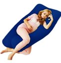 Ver imagem 1 de Almofada Extra Grande P/grávida Dormir De Lado Envio Rápido - Azul escuro