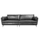 Ver imagem 1 de Sofá Vena 2 Lugares Fixo Couro Preto 224cm - 69845