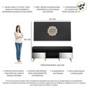 Ver imagem 6 de Rack Com Painel E Suporte Tv 65" Retrô Com Espelho Flórida Multimóveis V3142 Preto/Natural