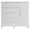 Ver imagem 4 de Guarda Roupa Casal Quero 4 Portas de Bater com Espelho e Cômoda 1 Porta 4 Gavetas MDF Branco