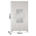 Ver imagem 3 de Guarda Roupa Casal Quero 4 Portas de Bater com Espelho e Cômoda 1 Porta 4 Gavetas MDF Branco