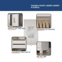 Ver imagem 6 de Guarda Roupa Casal Quero 4 Portas de Bater com Espelho e Cômoda 1 Porta 4 Gavetas MDF Branco