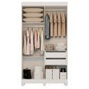 Ver imagem 7 de Guarda Roupa Casal Quero 4 Portas de Bater com Espelho e Cômoda 1 Porta 4 Gavetas MDF Branco